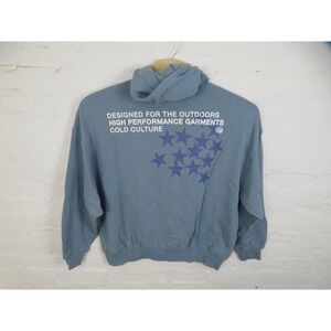 Cold Culture Hoodie Mens Large Blue Astro Stars Oversize Fleece Pullover Outdoor